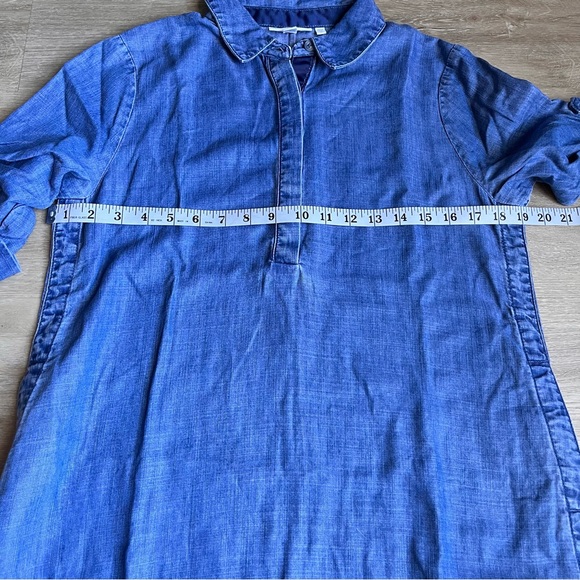 Chico's Side Button Maxi Chambray Dress Petite SZ 2 - Picture 6 of 9